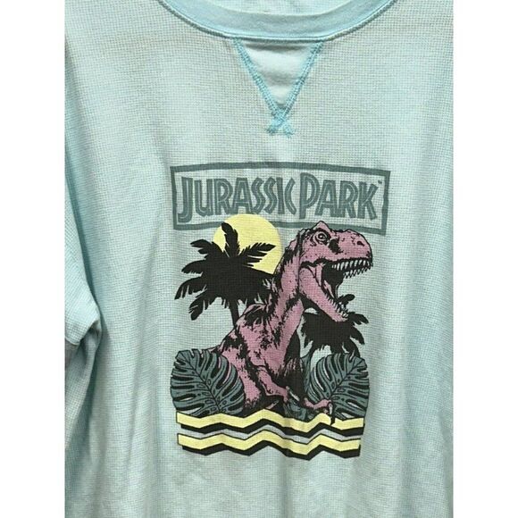 XL Jurassic World Blue‎ light Thermal  Crop top long sleeve light weight - Picture 3 of 7